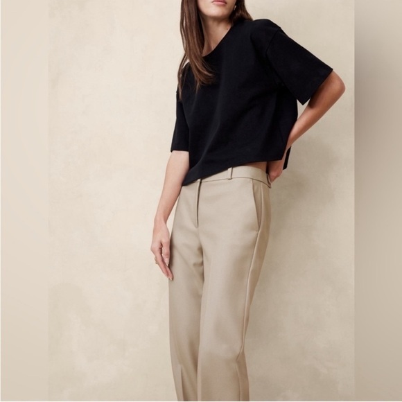 FINAL MARKDOWN NWT! Banana Republic Black Lido Straight Italian Wool Pant  💜 - Picture 3 of 13